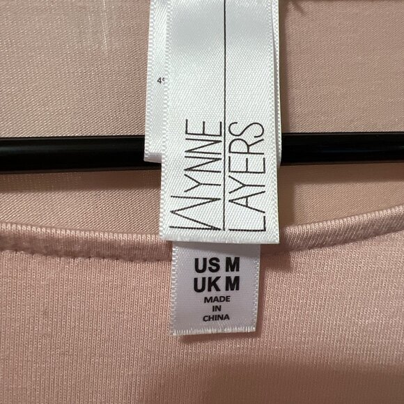 Marla Wynne Layers Stretch Pink Colorblock Boxy Top with Dolman Sleeves - Picture 3 of 5